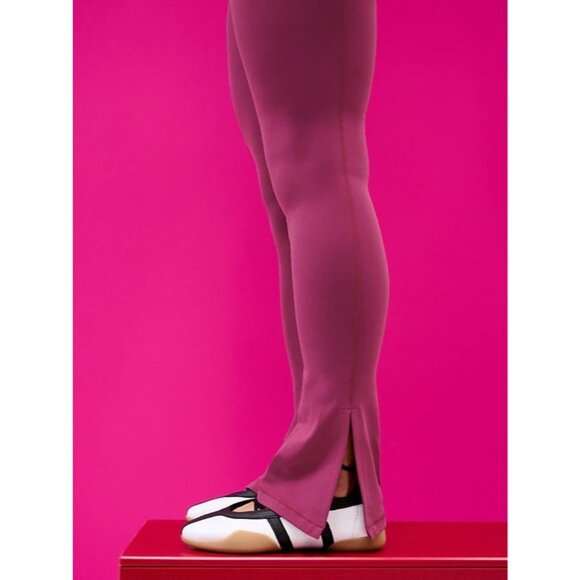 Athleta M Elation Ultra High Rise Split Slim Flare Pant Medium Wildberry - Picture 2 of 6